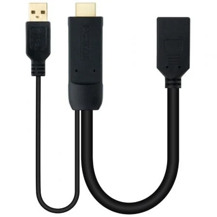 Nanocable Conversor HDMI 2.0 a DisplayPort V1.2 Negro 20 cm
